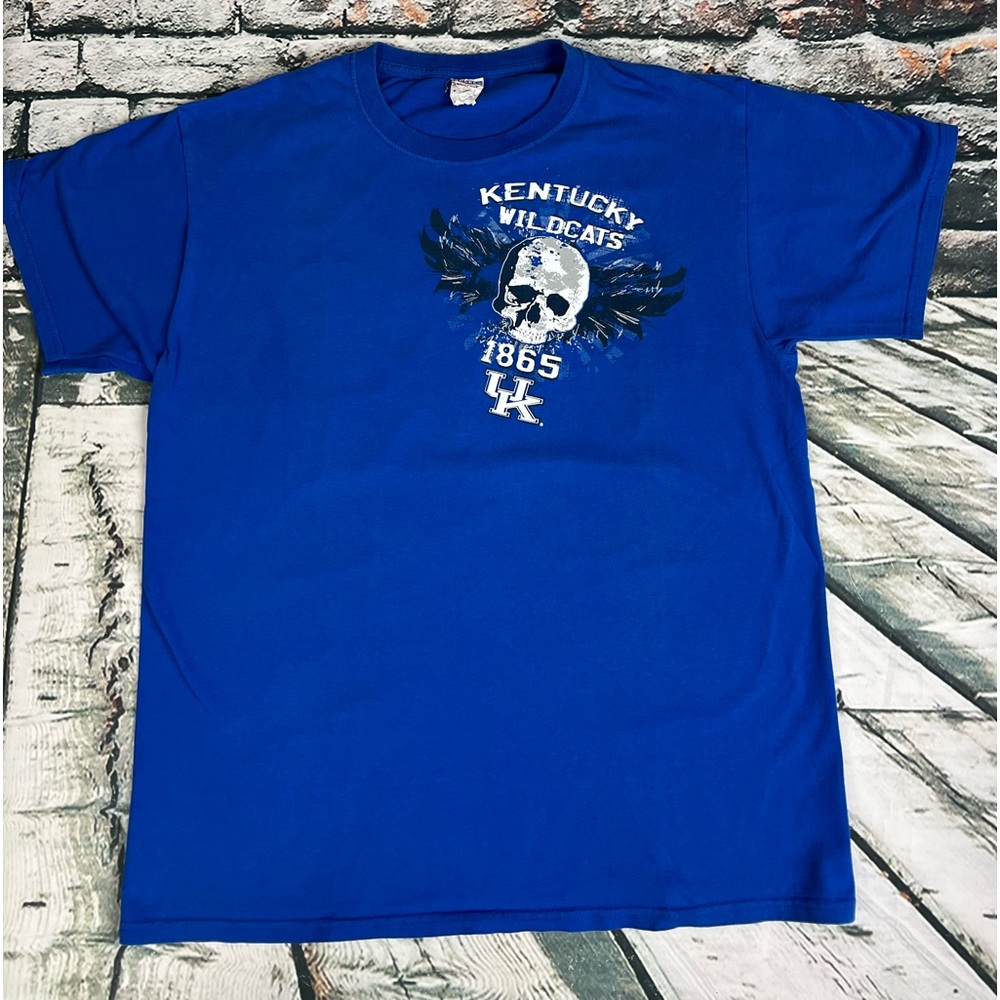 Kentucky Wildcats Play Hard Or Go Home Skull Sz L - Picture 2 of 4